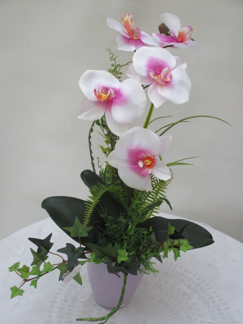 Orchideengesteck weiß / rosa